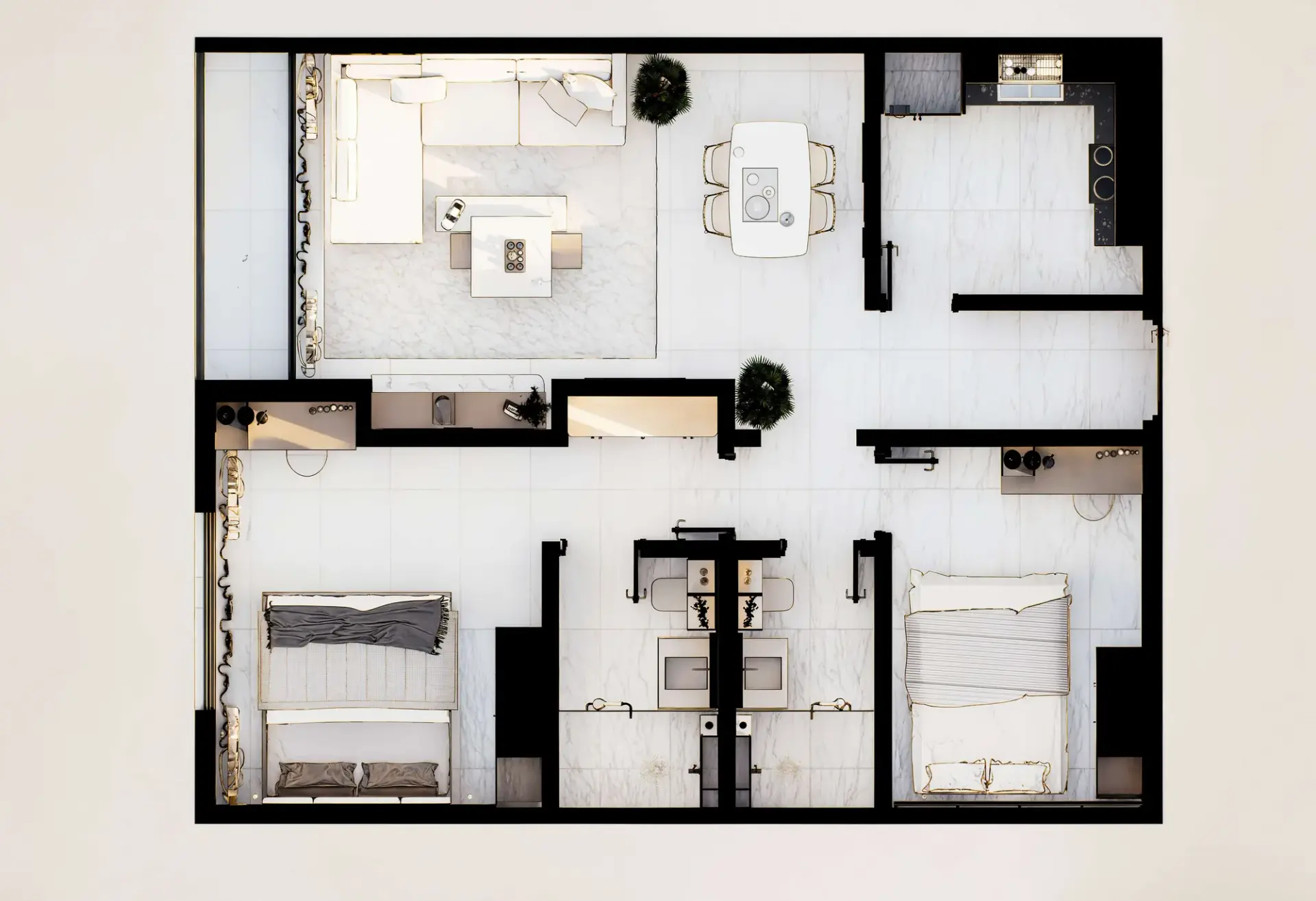 Harmony Haven 2 Bedroom Apartment floor plan